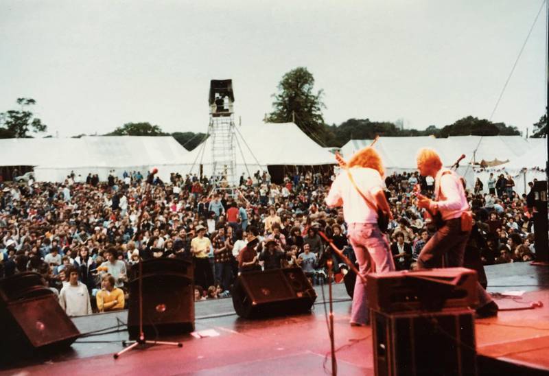 Vatten på kristna musikfestivalen Greenbelt i England 1978. Med Tomas Ernvik, Danne Gansmoe och Anders Mossberg.