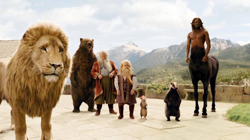 En scen ur filmen Berättelsen om Narnia: Prins Caspian, som är baserad på boken Caspian, prins av Narnia av CS Lewis.