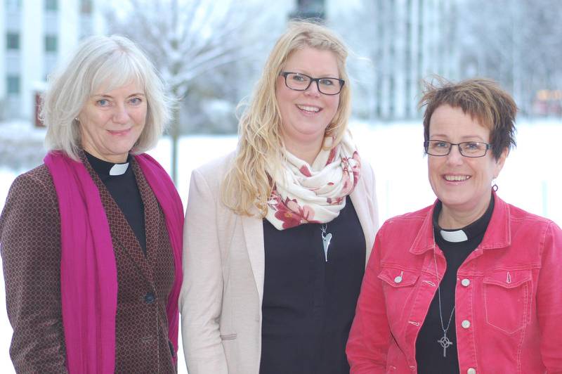 Förkunnare. Domprost Annica Anderbrant, pastor Josefin Lundström och prästen Margareta Westin-Olsson ser fram emot att få välkomna både nya och gamla besökare till sina kyrkor på söndag.