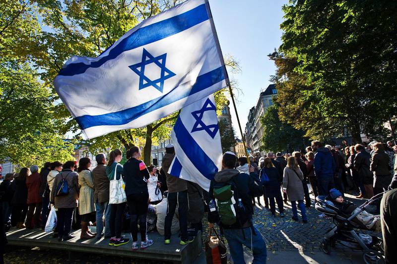Tidigare Israelmanifestation på Raoul Wallenbergs torg i Stockholm. 