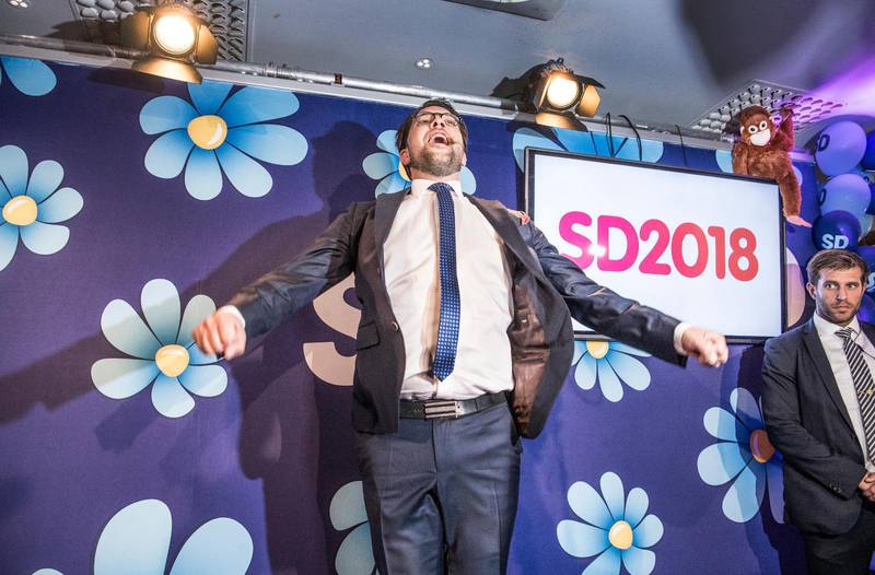 NU. Partiledare Jimmie Åkesson kan år 2018 jubla åt ännu ett lyckat valresultat.