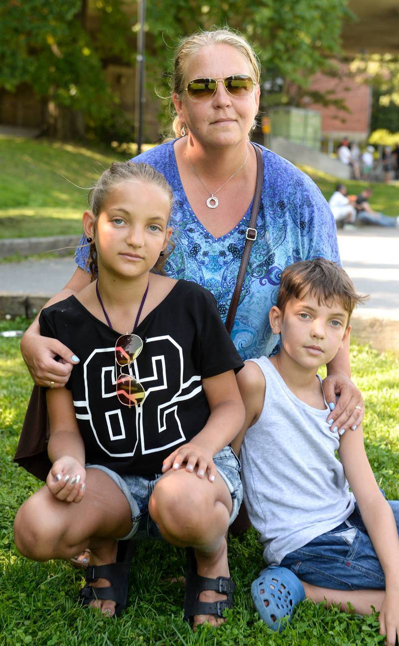 Johanna Wahlberg med barnen Alice, 12 och Elias, 10.