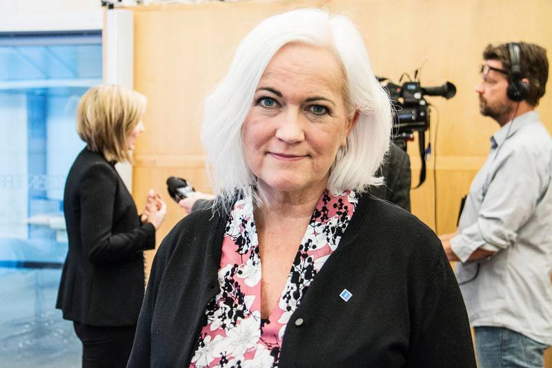 Acko Ankarberg Johansson på plats i riksdagen.
