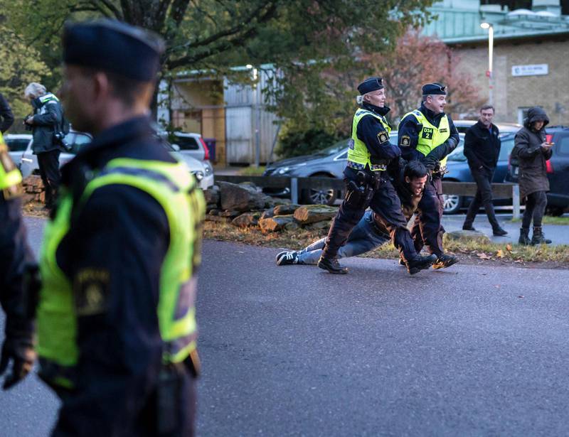 Utvisning av demonstranter skedde i tisdags från Sagåsen i Kållered utanför Göteborg.
