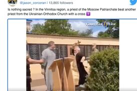 Rysk präst attackerade ukrainsk präst med ett träkors