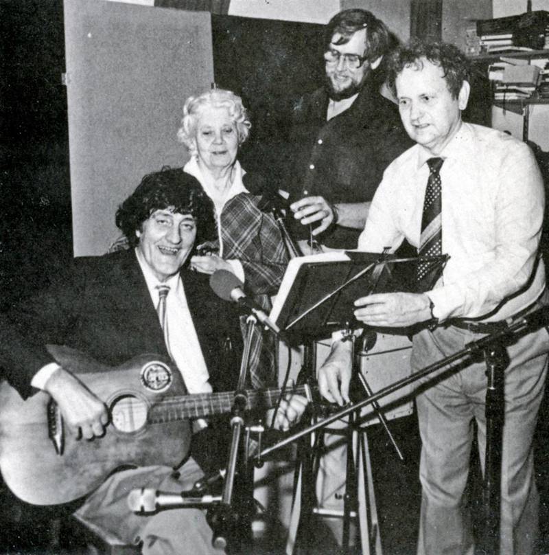 Jokkmokks-Jokke i studion i Eksjö 1984 i samband med inspelningen av albumet "Vägen hem".