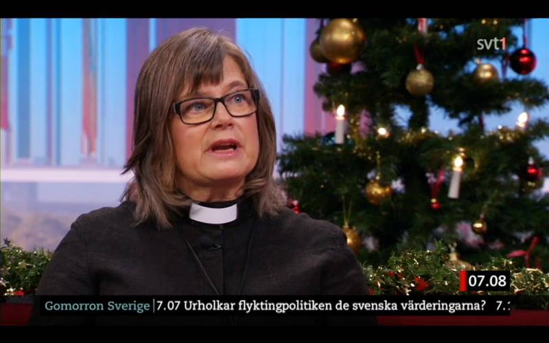 Karin Wiborn i SVT:s Gomorron Sverige på julafton.