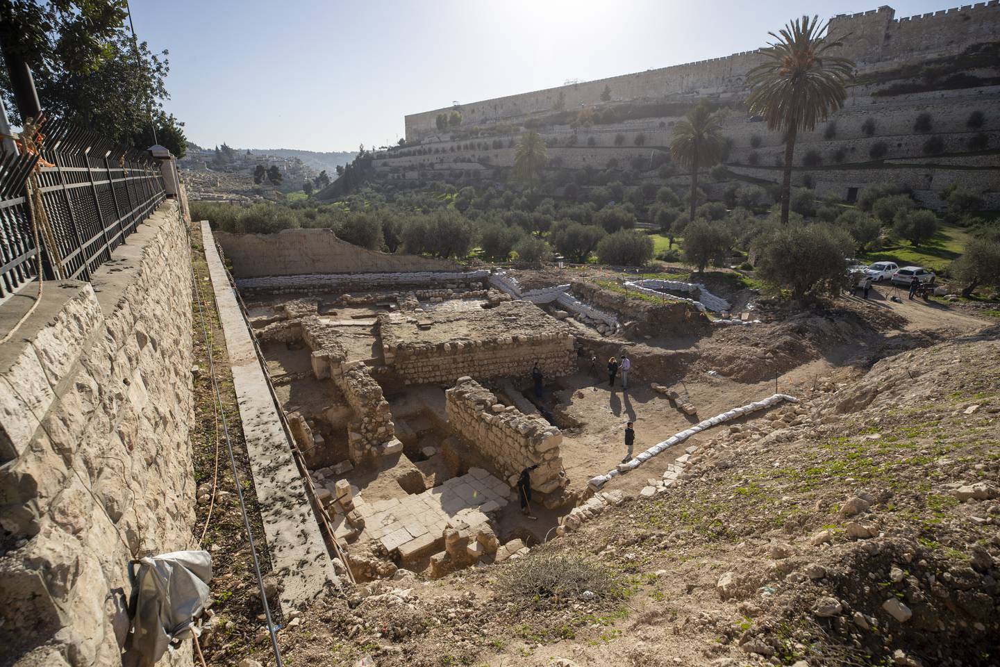 Utgrävningen av Getsemane i Jerusalem, där badet liksom andra fynd som en kyrka från 600-talet hittades.