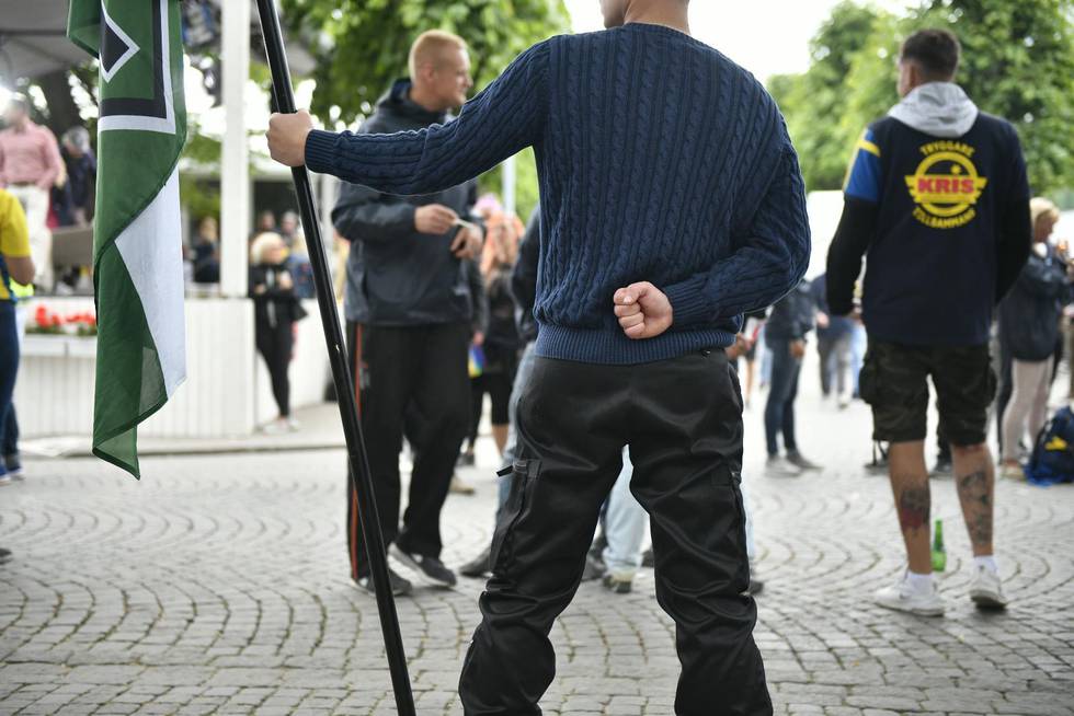 Nordiska motståndsrörelsen var på plats i Visby under Almedalsveckan 2018.