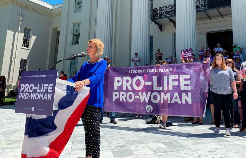 En manifestation i Montgomery, Alabama 22 maj till stöd för delstatens nya abortlag.