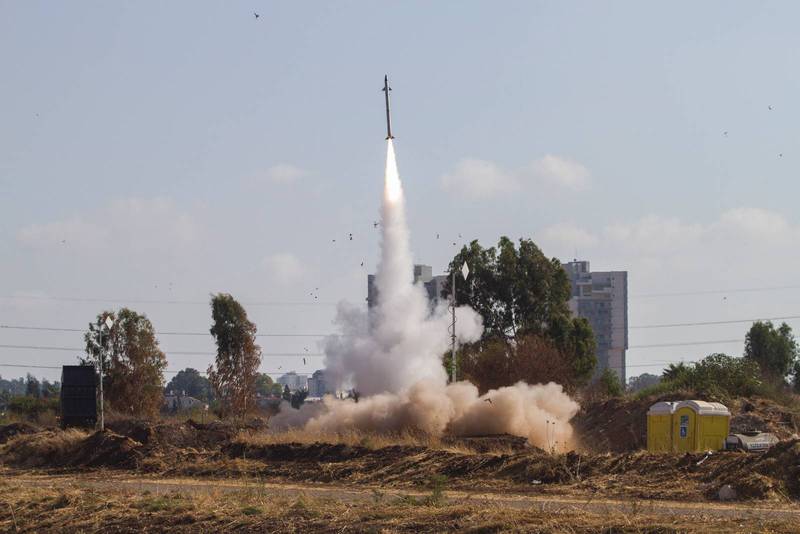 En israelisk försvarsmissil som avfyras.
