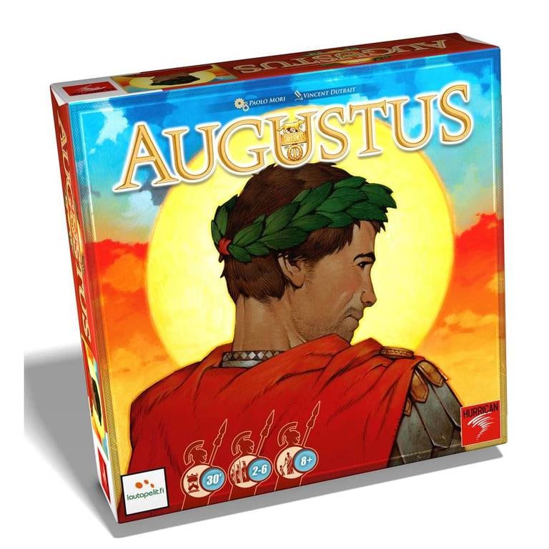 Omslag, brädspelet Augustus.