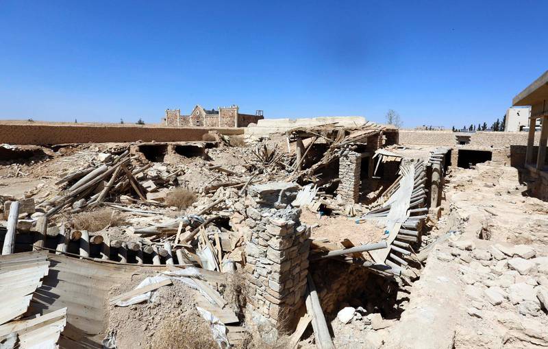 Raserat. I augusti 2015 förstördes det berömda klostret Mar Elian i al-Qaryatayn.
