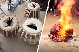 Talibaner bränner instrument och bannlyser musik