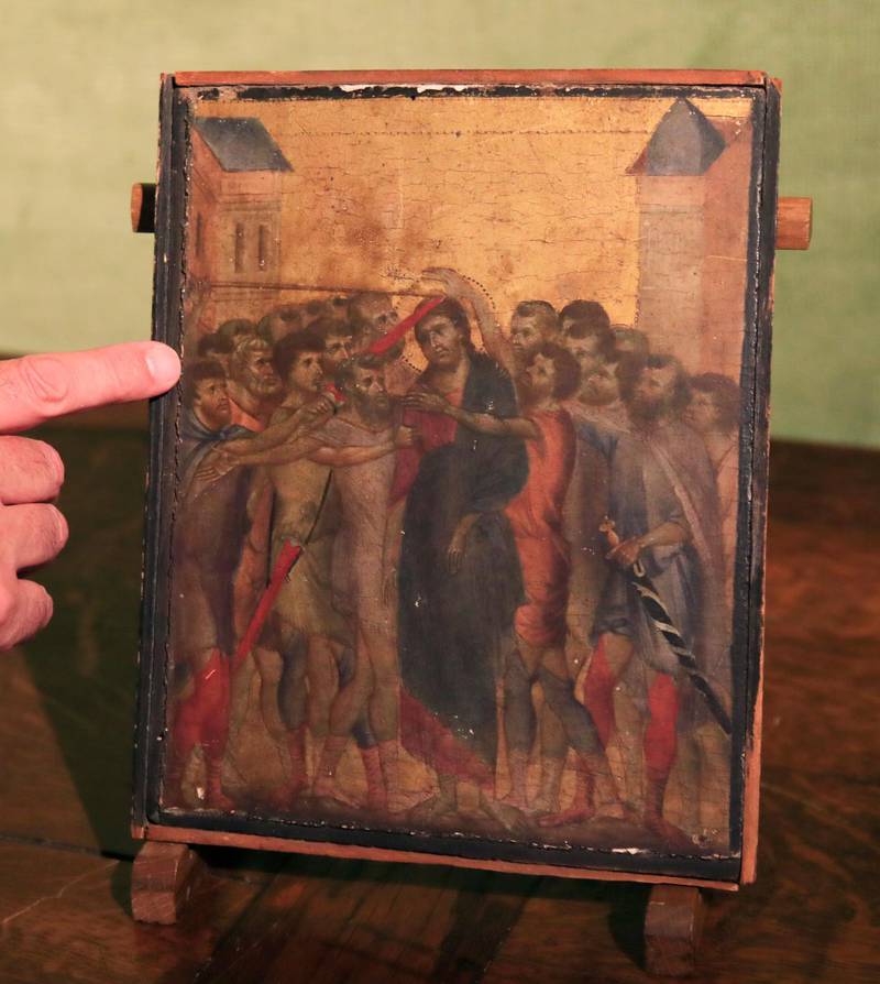 Den upphittade tavlan "Kristus hånas" av italienske renässanskonstnären Cimabue.