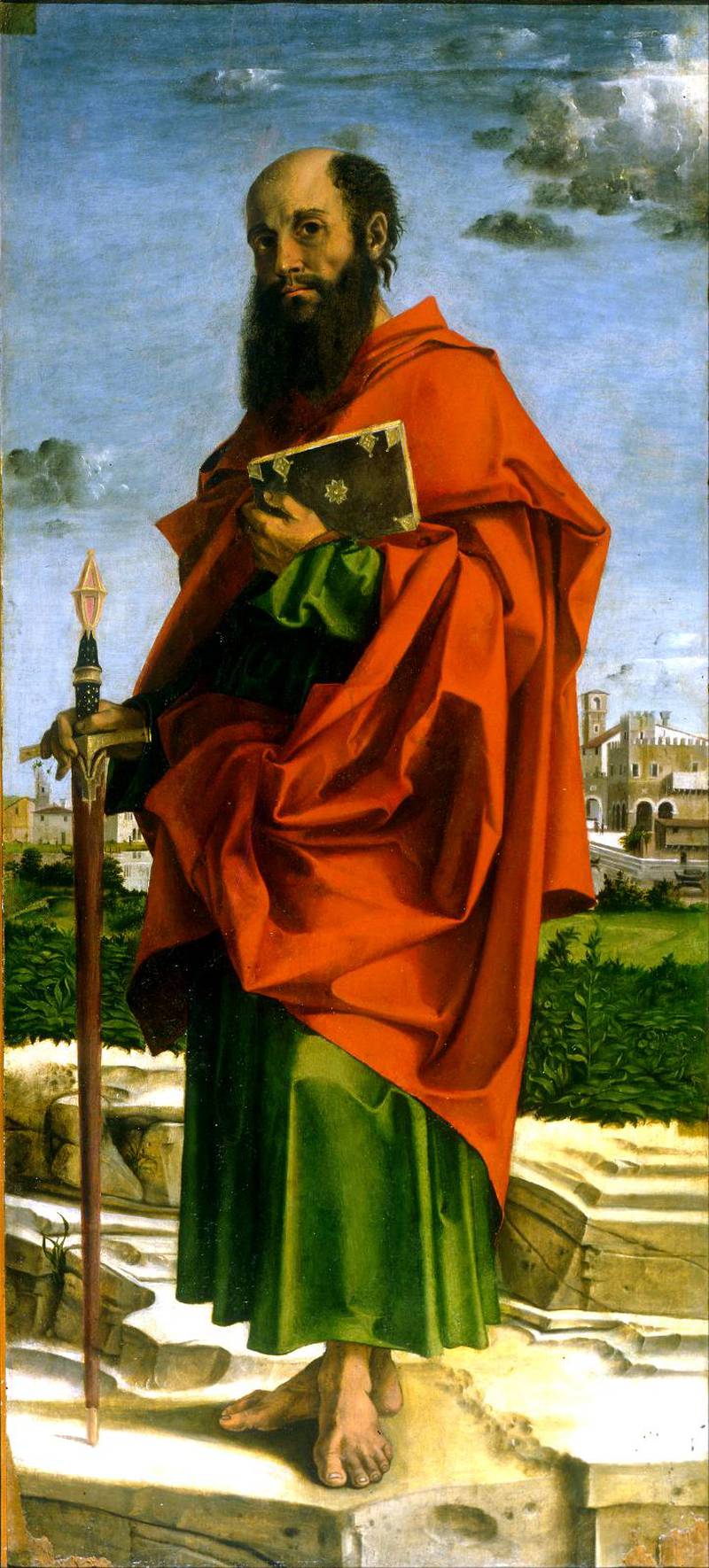 Paulus målad av konstnären Bartolomeo Montagna.