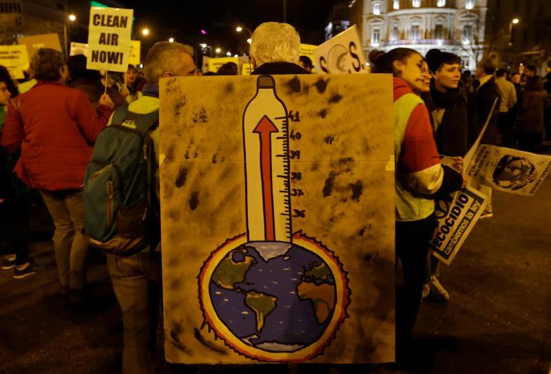 Klimatdemonstration i Madrid.