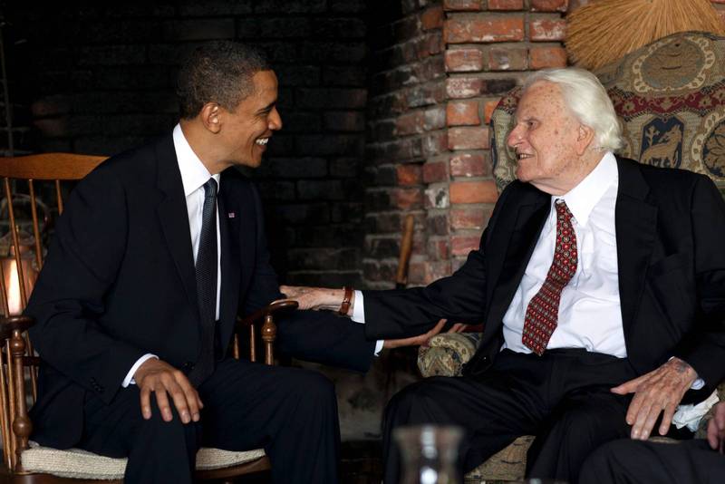 Barack Obama och Billy Graham.