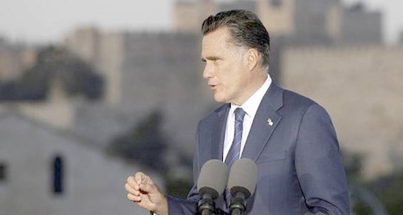 I sitt tal i Jerusalem kallade Mitt Romney staden för Israels huvudstad. 