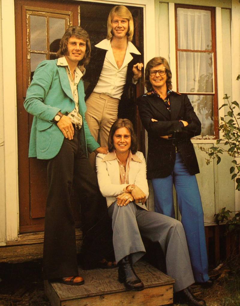 Bröderna Samuelson – Kjell, Olle, Rolf och Jard – när det begav sig på 70-talet. Notera tidstypiska kläder.