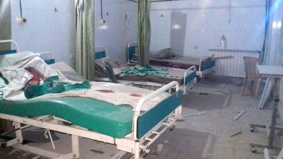 Ett sjukhus i rebellkontrollerade östra Aleppo som bombades i helgen.