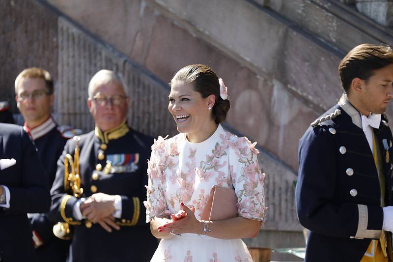 Kronprinsessan vid mottagningen på Logården.