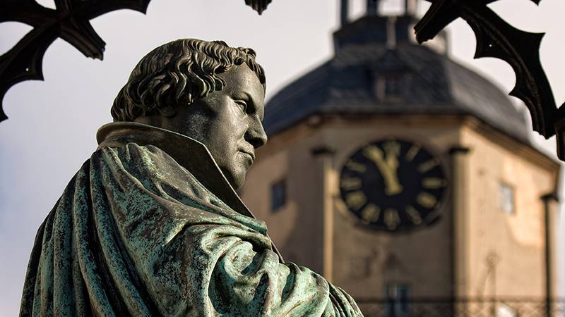 Staty av Martin Luther i Wittenberg.