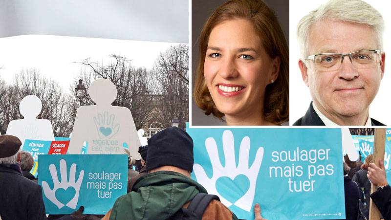 Säger nej. Demonstration våren 2015 mot förslaget att tillåta dödshjälp i Frankrike.