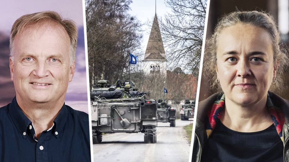 Att skicka militär till Gotland är helt fel väg att gå, menar Lotta Sjöström Becker från Kristna fredsrörelsen. Journalisten Ruben Agnarsson däremot gläds åt uppvaknandet av säkerhetsfrågor.