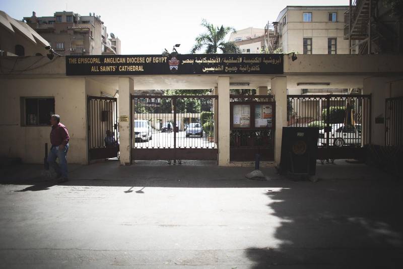 Ingången till Anglikanska kyrkan i Zamalek.