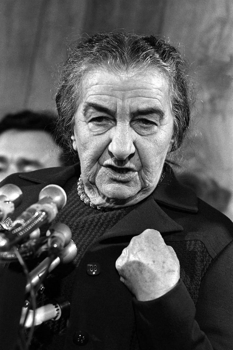 Israeliska premiärministern Golda Meir i storgräl med Olof Palme på Socialistinternationalens möte under 1970-talet. 