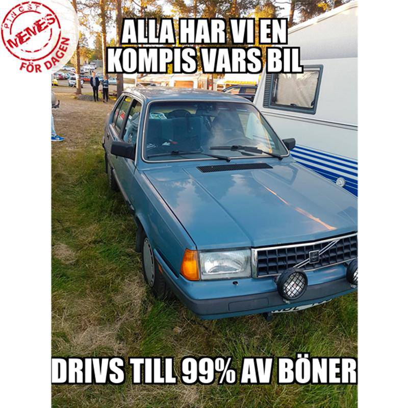 En Volvo 360 står i centrum av den första ”Pingst­memes” på Dagens Instagramkonto.