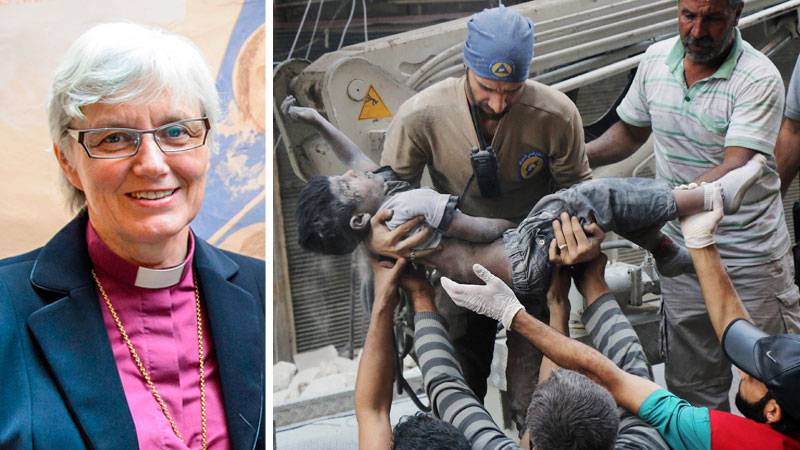 Ärkebiskop Antje Jackelén kritiserar världens tafatthet inför kriget i Syrien.