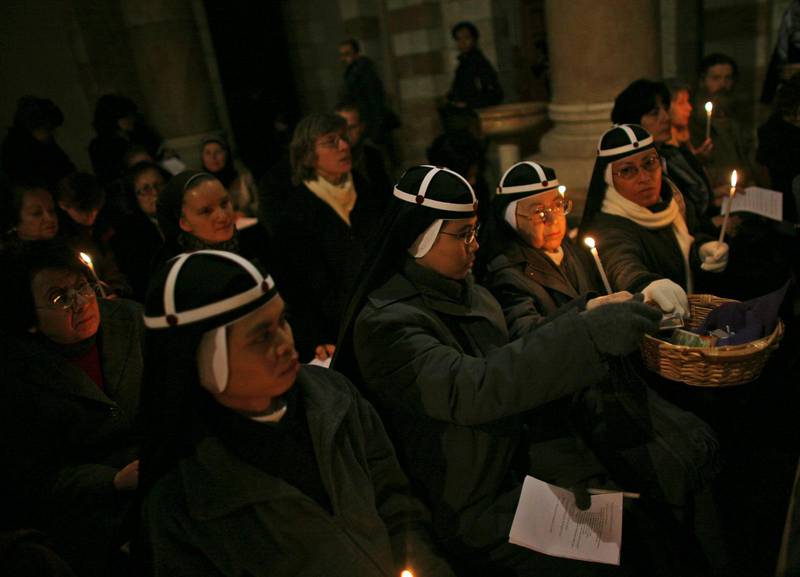 Katolska nunnor i östra Jerusalem.