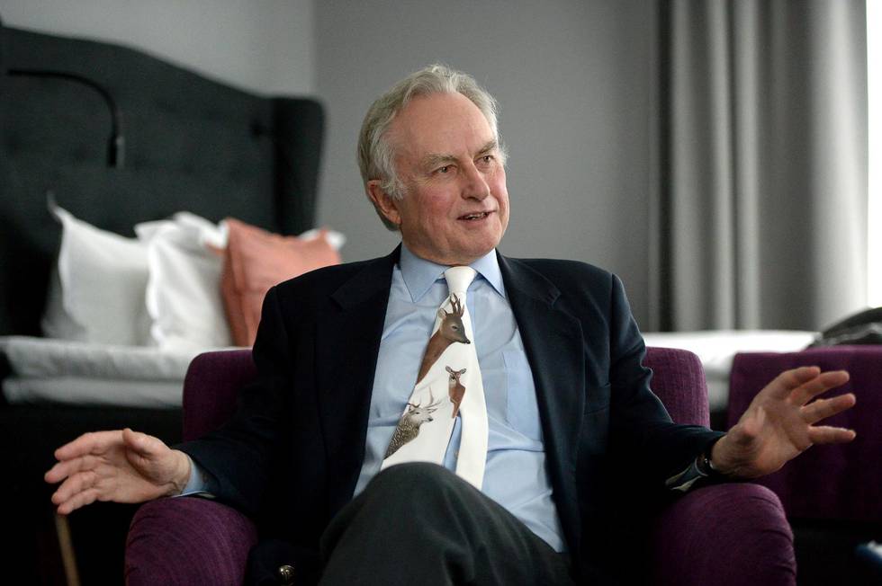 Den brittiske evolutionsbiologen och författaren Richard Dawkins på besök i Stockholm 2015.