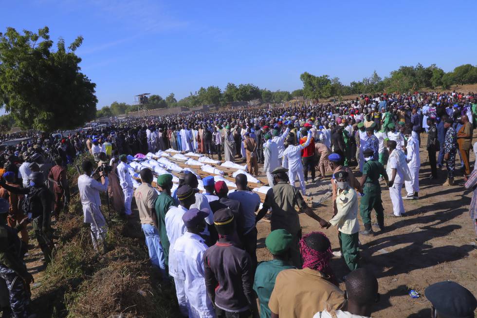 Begravning i Nigeria till följd av extremisters våld