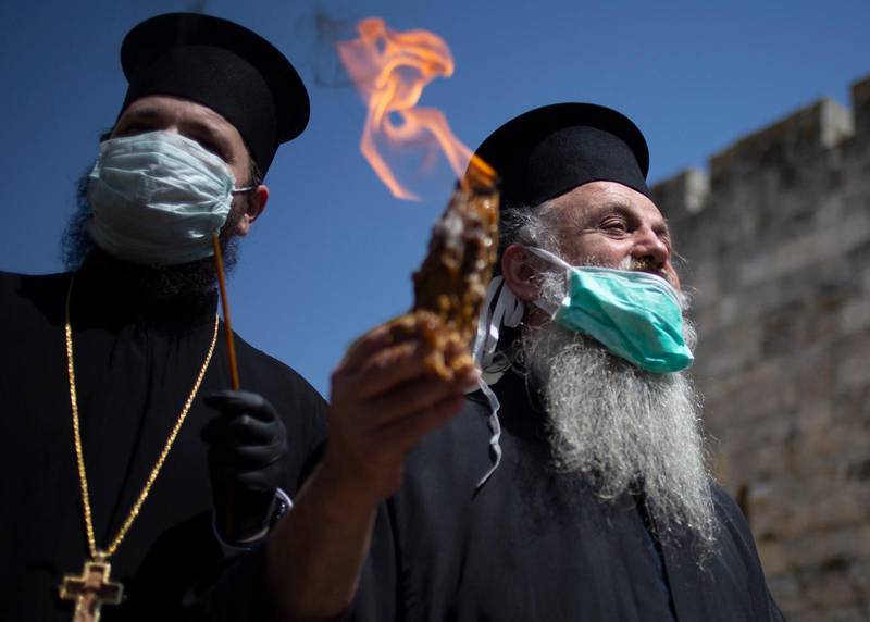Ortodoxa firar påsk i Jerusalem.