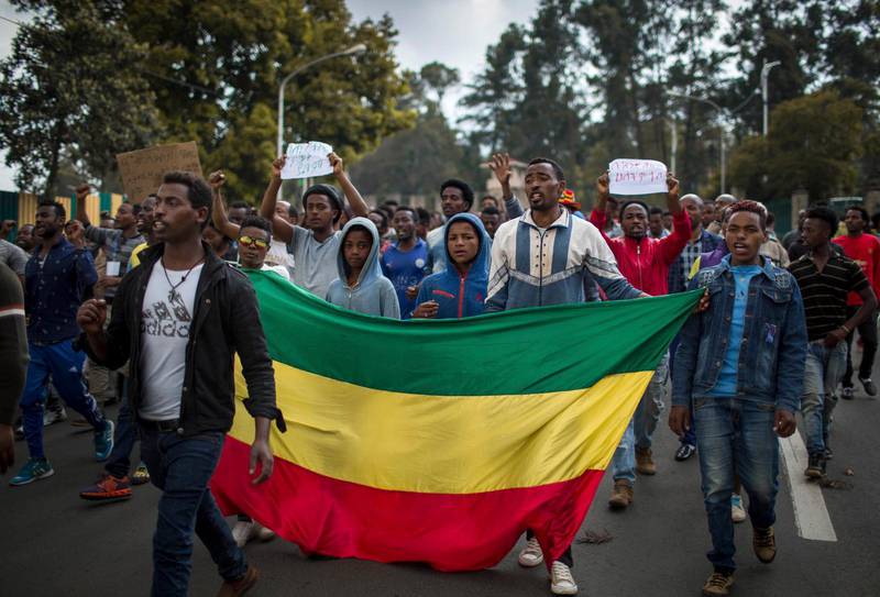 Demonstration i Etiopien från förra året.