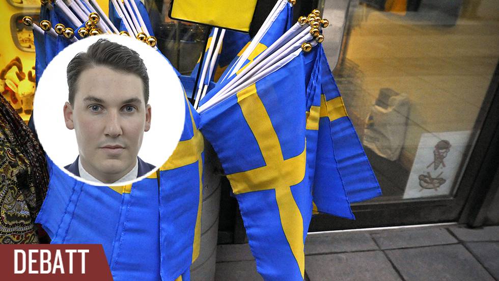 Svenska flaggor till salu.