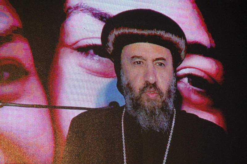 Talar försoning. Biskop Angaelos talade på kristna tv-kanalen SAT-7:s konferens i Beirut.