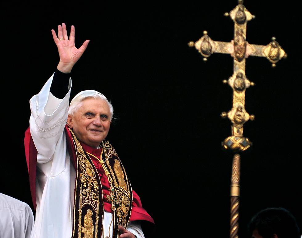 Påve Benedictus XVI i april 2005. Arkivbild.