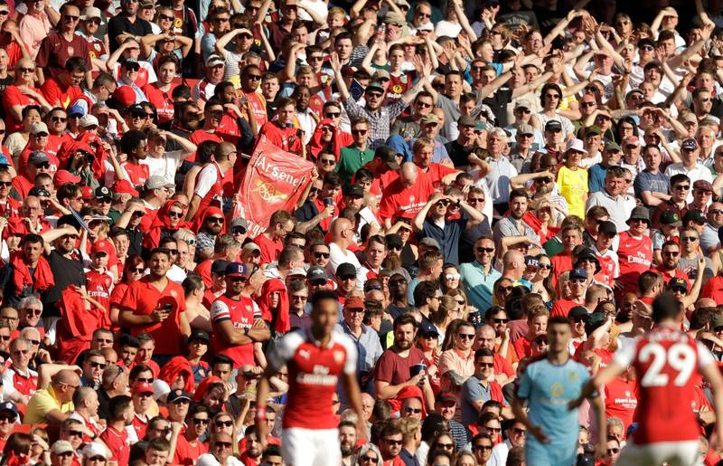 Arsenals fans i en match på Emirates mot Burnley.