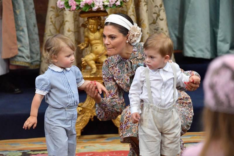 Kronprinsessan Victoria med brorsonen prins Alexander och sin son prins Oscar.