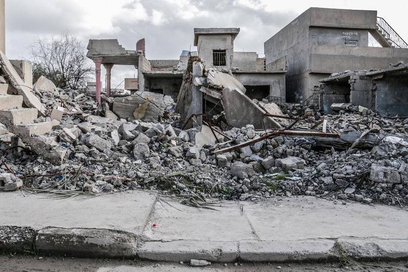 Sönderbombade hus i Hawiga-området efter att IS drivits bort.