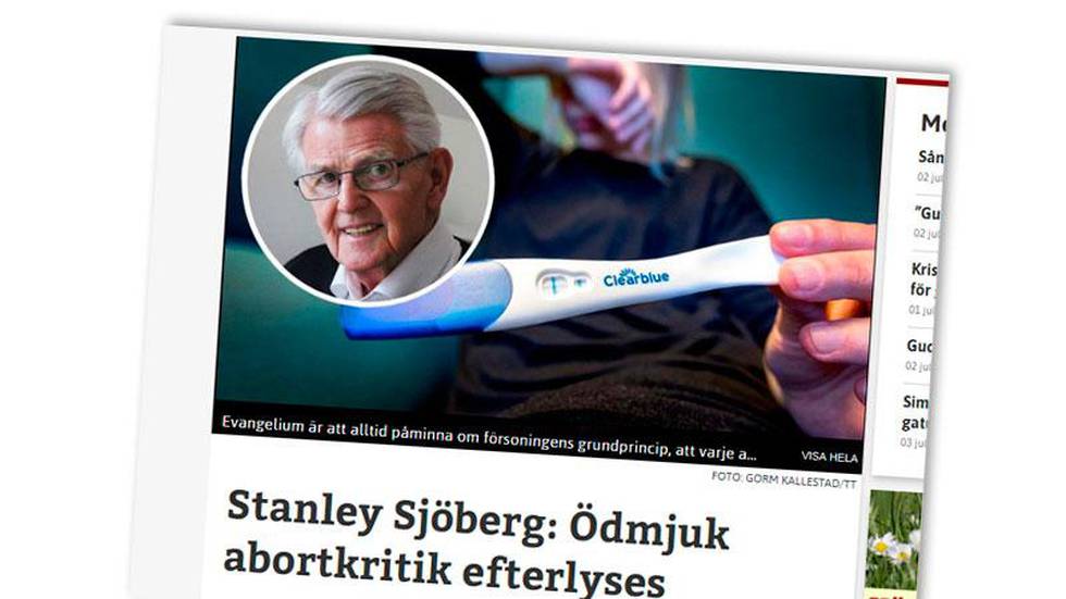 Stanley Sjöbergs debattartikel om abort får kritik