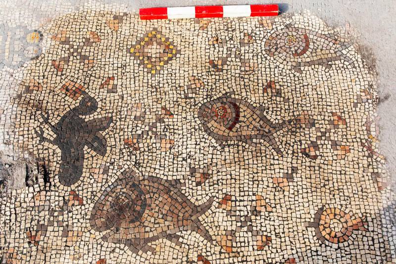 År 614 brandhärjade kyrkan i Hippos vid Gennesarets sjö. Taket kollapsade på golvet varvid det täcktes av ett lager aska. Askan har skyddat mosaiken från att angripas av tidens tand.