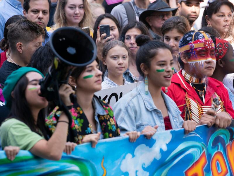 Klimatstrejk i Kanada, med Greta Thunberg.