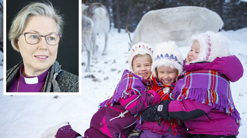 Biskop Eva Nordung Byström reagerar på en debattartikel om kyrkan och samer. Barnen på bilden har inget med artikeln att göra.