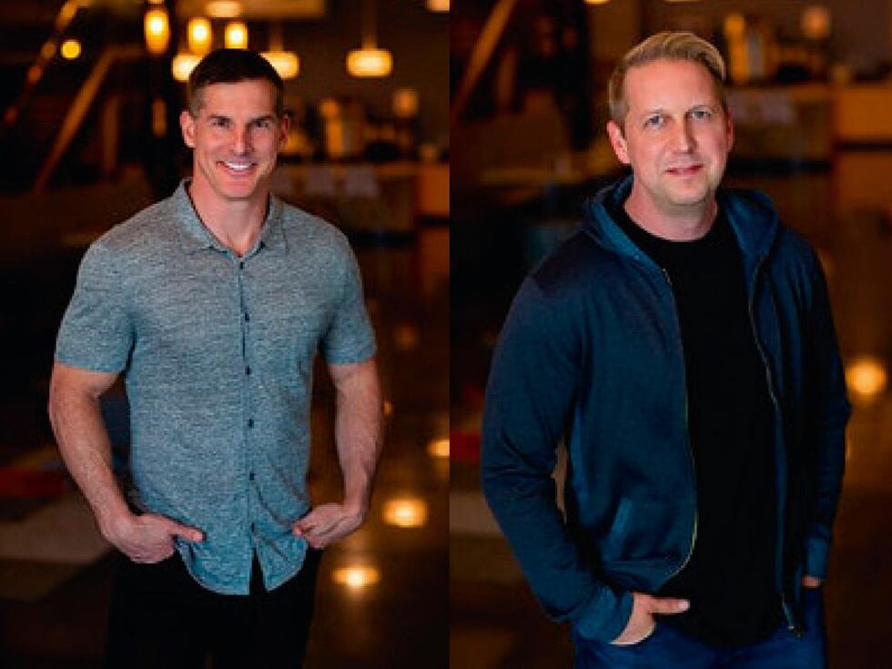Pressbild Craig Groeschel och Bobby Gruenewald, pastorer i församlingen Life Church i Oklahoma, USA.