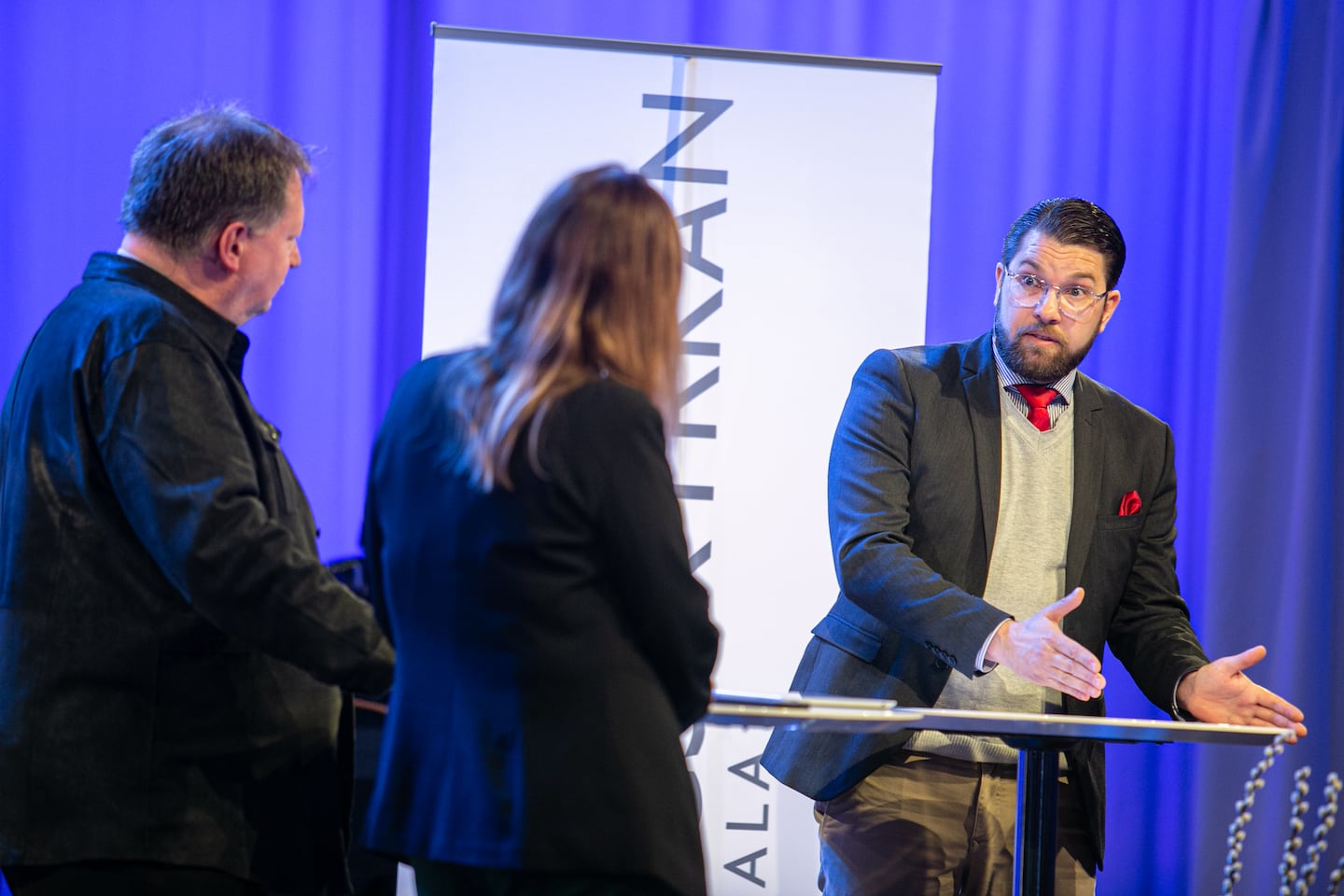 Jimmie Åkesson (Sverigedemokraterna), partiledarsamtal i Uppsala Pingst inför riksdagsvalet 2022.